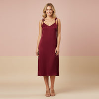 Maroon Slip Dress | Rich Burgundy Midi Chiffon Sun Dress