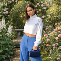 Aura Handmade Leather Bag - Navy Blue-1