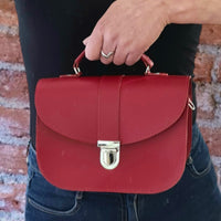 Olympia Handmade Leather Bag - Red-1