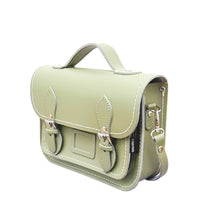 Leather Midi Satchel -  Sage Green-2