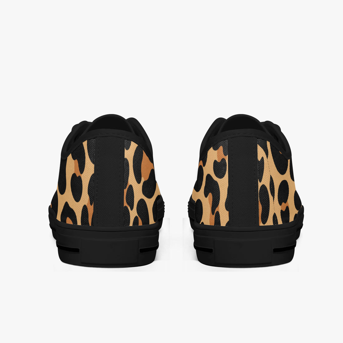 Leopard Print Trainers Womens Classic Brown Canvas Low Top Shoes