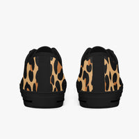 Leopard Print Trainers Womens Classic Brown Canvas Low Top Shoes
