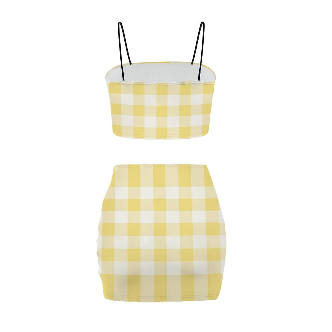 Lemon and White Gingham Co Ord Set - Women&