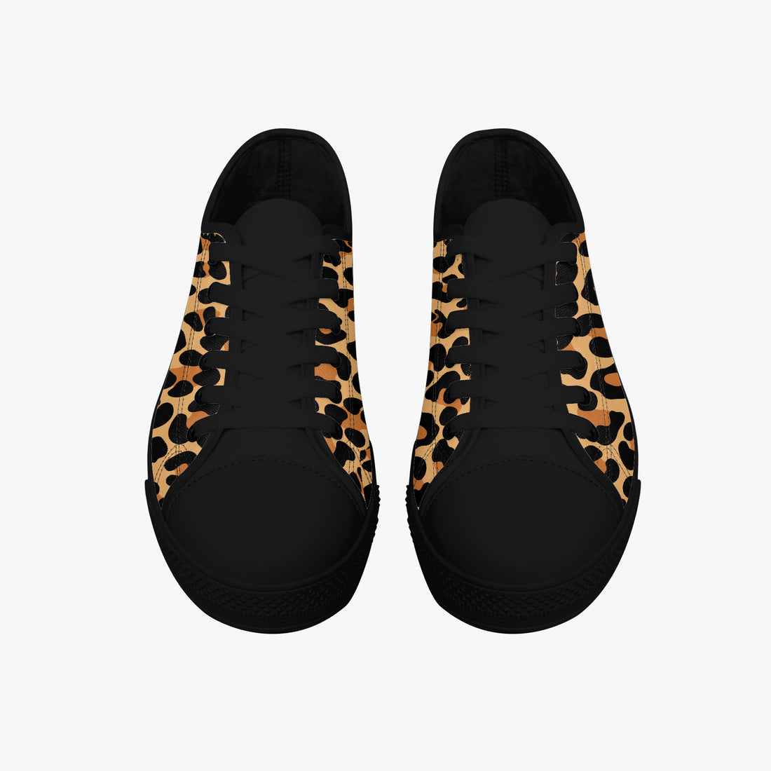Leopard Print Trainers Womens Classic Brown Canvas Low Top Shoes