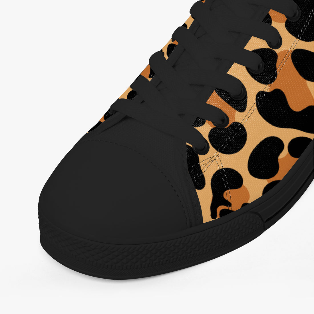 Leopard Print Trainers Womens Classic Brown Canvas Low Top Shoes