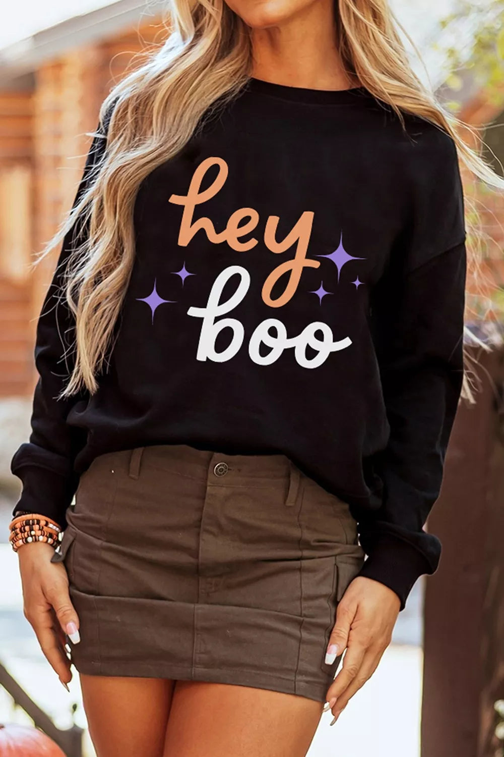Black Halloween sweatshirt with &