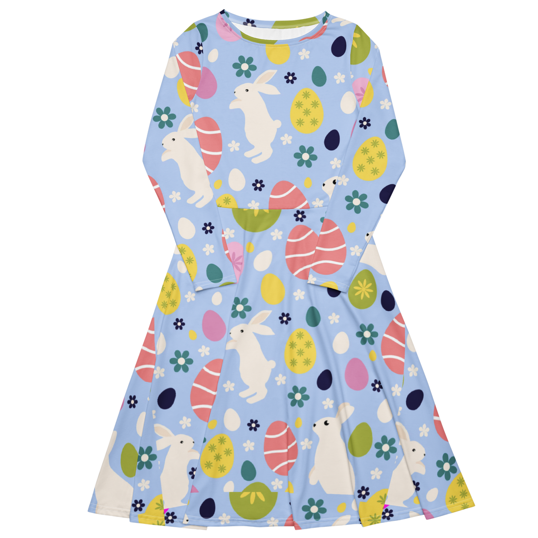 Easter Blue Floral Dress | Light Blue Festive Midi
