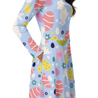 Easter Blue Floral Dress | Light Blue Festive Midi