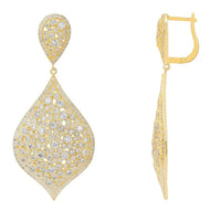 Gold-tone teardrop chandelier earrings with stud backing