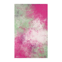 Abstract Geometric Pink and Green Rug