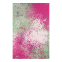 Abstract Geometric Pink and Green Rug