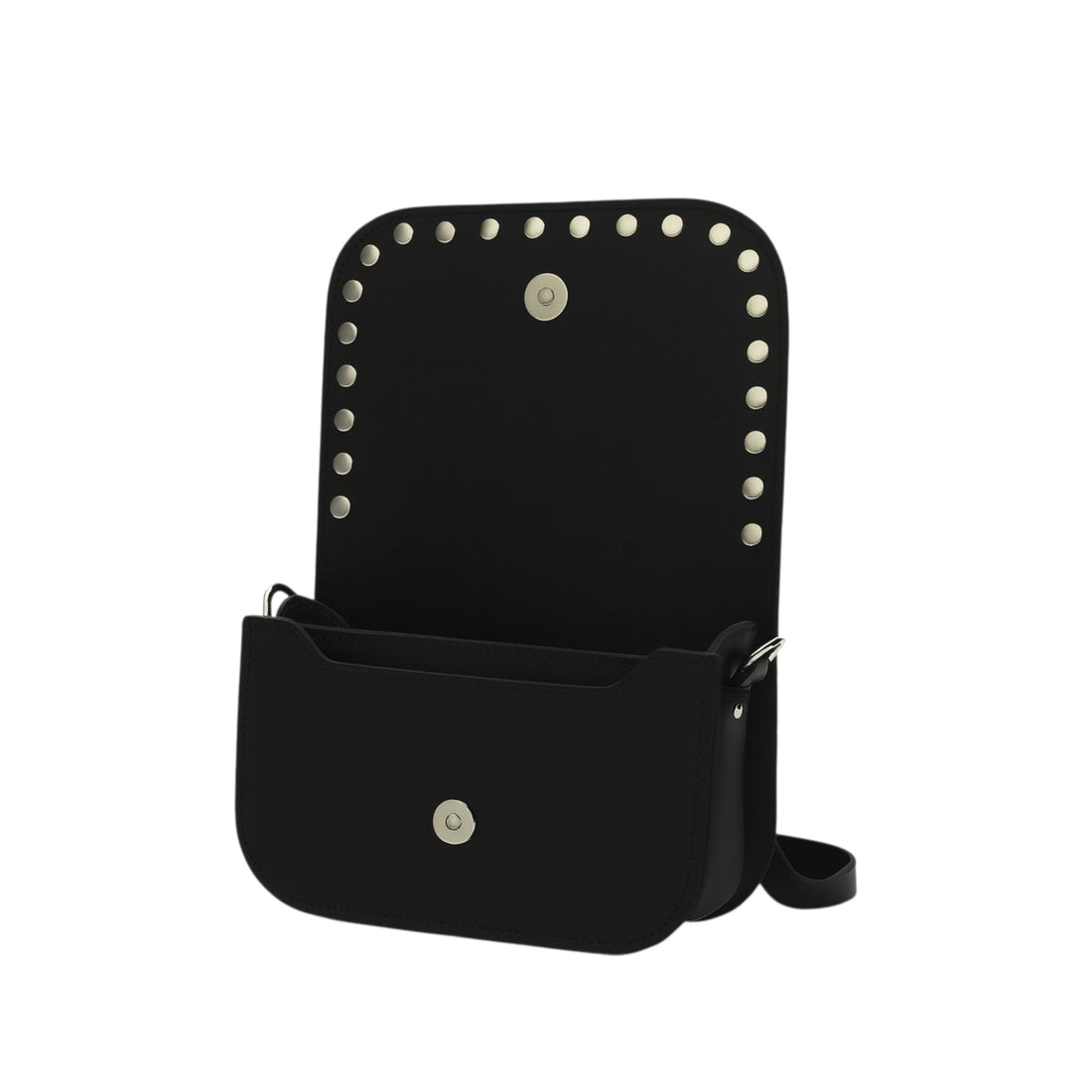 Aura Handmade Leather Bag - Black Studded-4