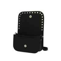 Aura Handmade Leather Bag - Black Studded-4