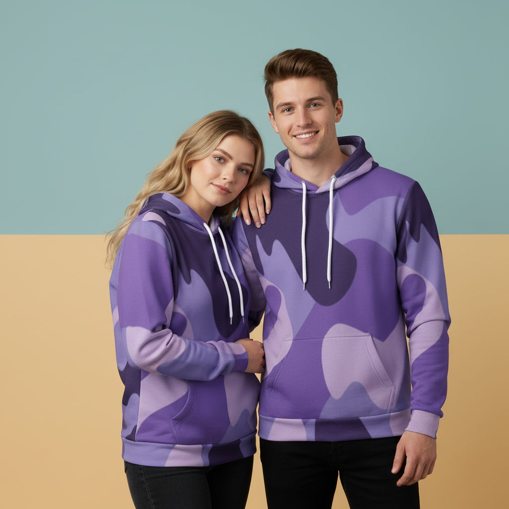 Purple Camo Hoodie | Unisex Streetwear Pullover