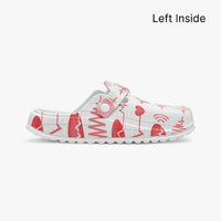 Women's Heartbeat EKG Print Nursing Clogs Professional Hospital Shoes