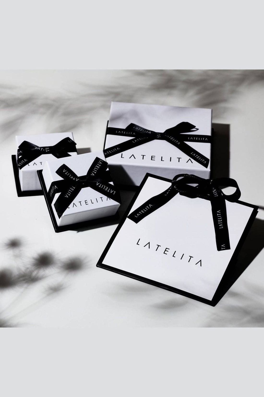 LATELITA jewelry gift boxes with black ribbon bows