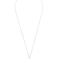 Silver oval gemstone pendant necklace with blue bezel-set center stone