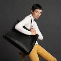Handmade Leather Shopper - Black-1