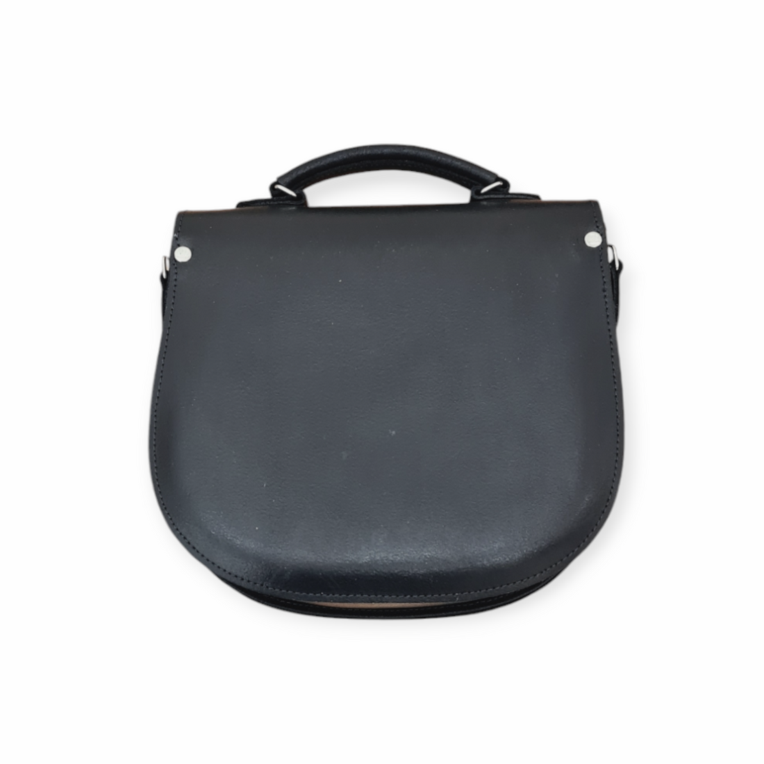 Handmade Tannery Leather Saddle Bag - Black-4