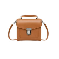 Handmade Leather Sugarcube Handbag - Burnt Orange-0