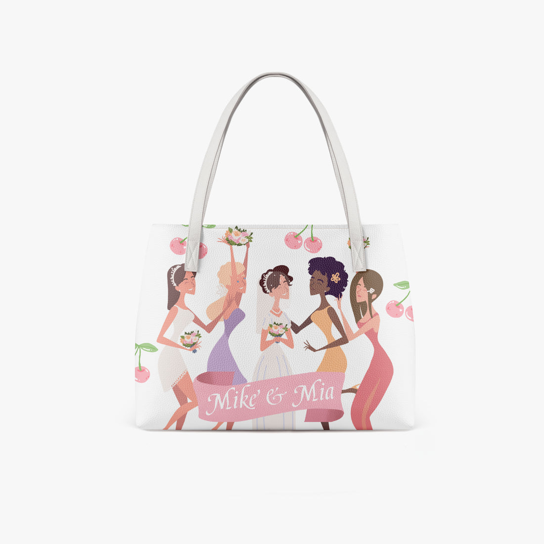 Bride Tote Bag, Cherry Bridal shower gift, Bachelorette Purse, Honeymoon handbag, Customized Wedding Bags