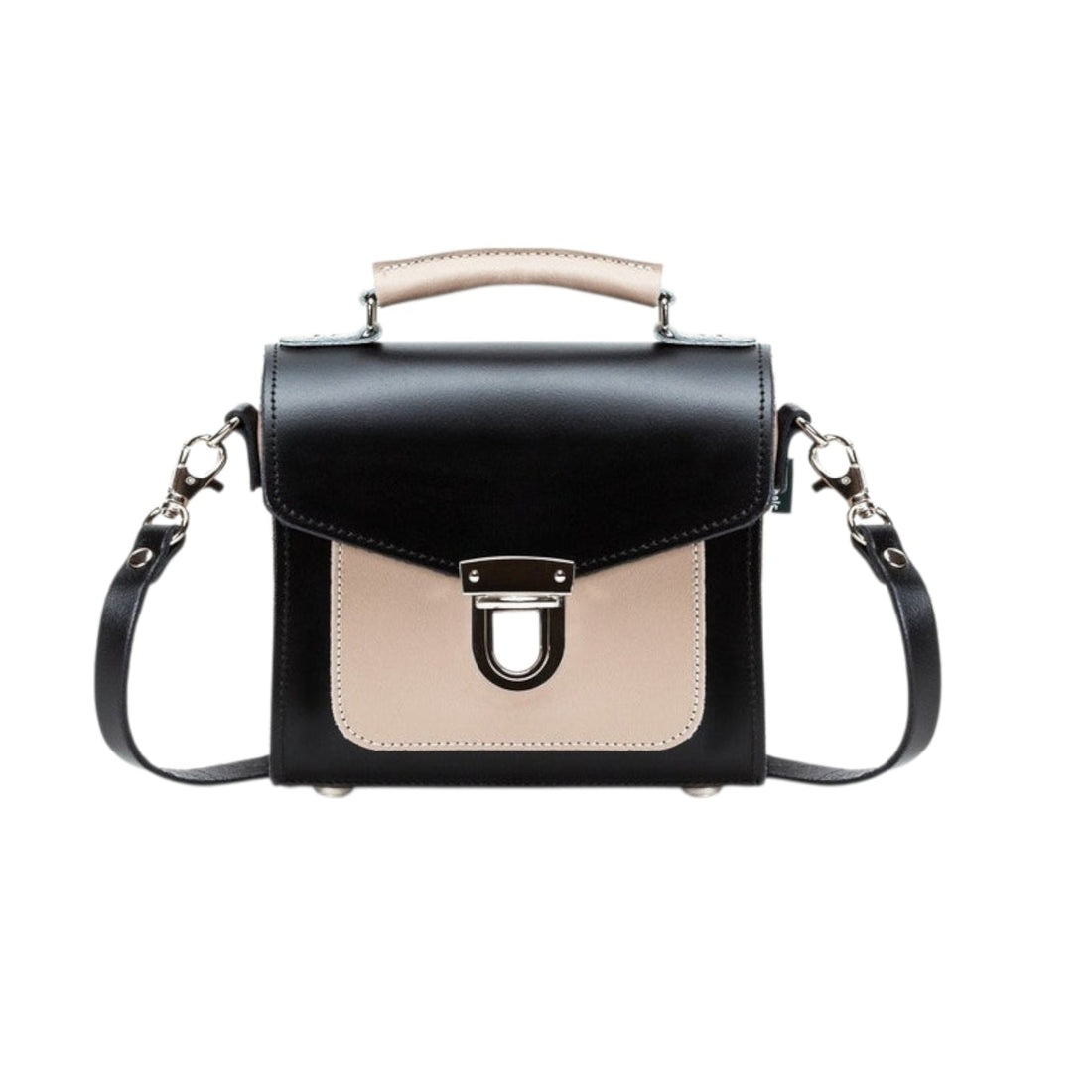 Handmade Leather Sugarcube Handbag - Cafe Noir-0
