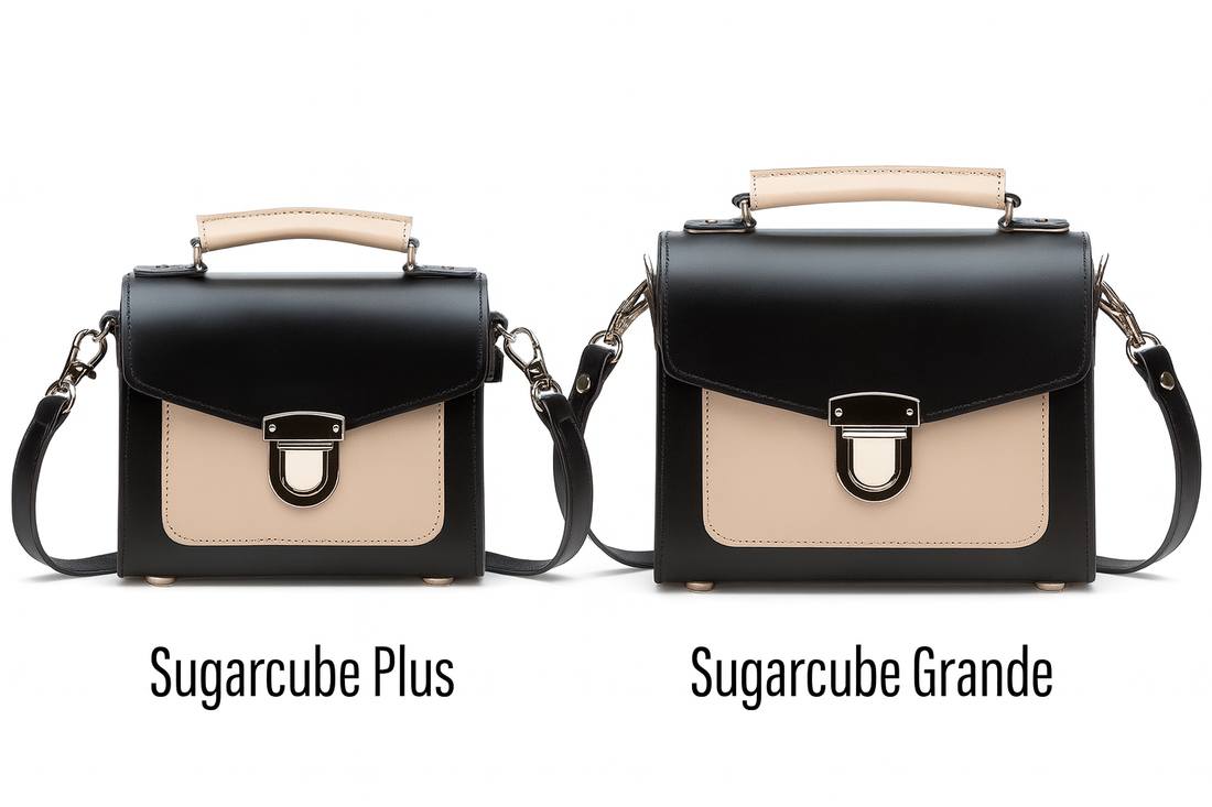 Handmade Leather Sugarcube Handbag - Cafe Noir-2