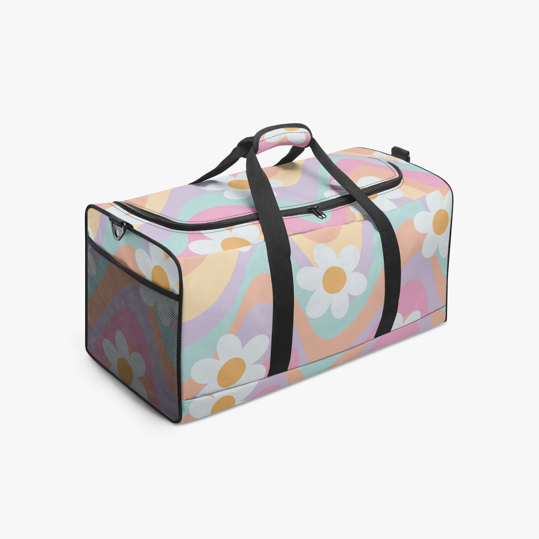 Duffle Bag Multi Colour Daisy Print Cute Canvas