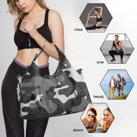 Men's and Women's Black Camo Gym Bag in Canvas