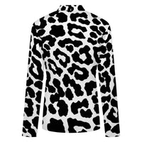Black Leopard Print Buttoned Cardigan