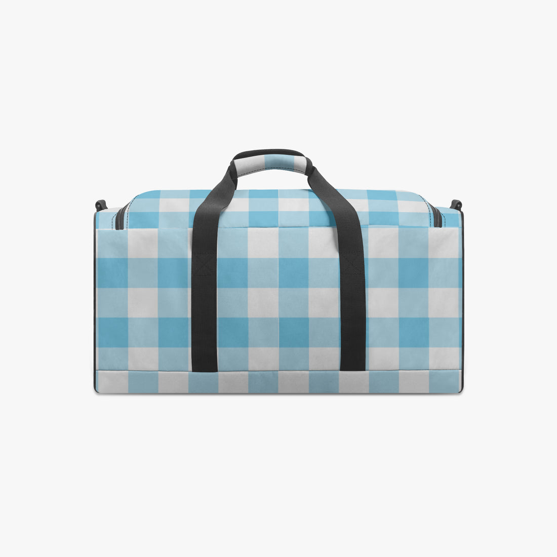 Blue Gingham Duffle Bag Light Blue Canvas