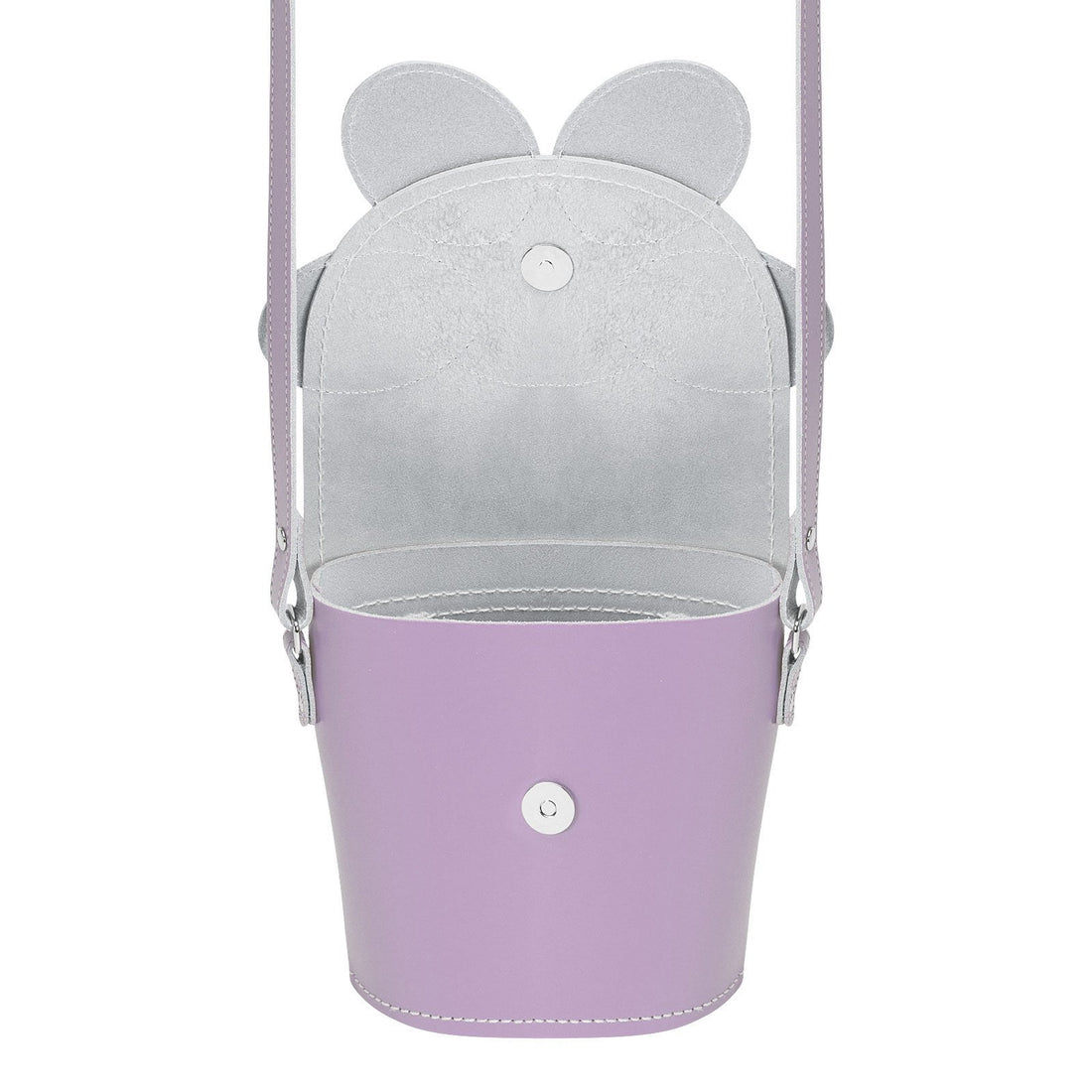 Handmade Leather Daisy Barrel Bag - Pastel Violet-4