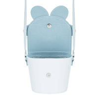 Handmade Leather Daisy Barrel Bag - White-4