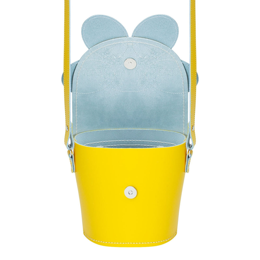 Handmade Leather Daisy Barrel Bag - Pastel Yellow-4
