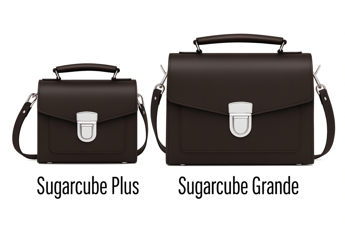 Handmade Leather Sugarcube Handbag - Dark Brown-2