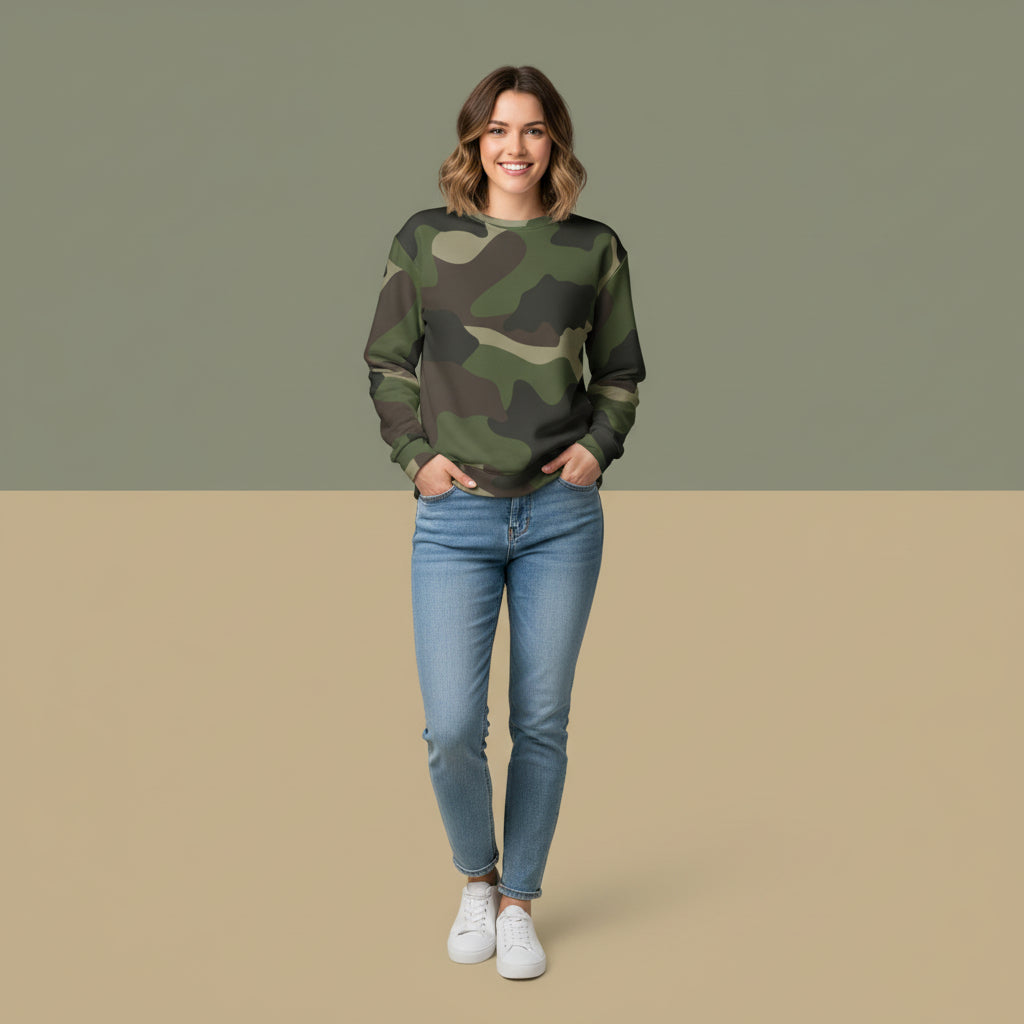 Camo Sweater | Aesthetic Green Camouflage Unisex Pullover