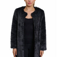 De La Creme Womens Faux Fur Classic Coat