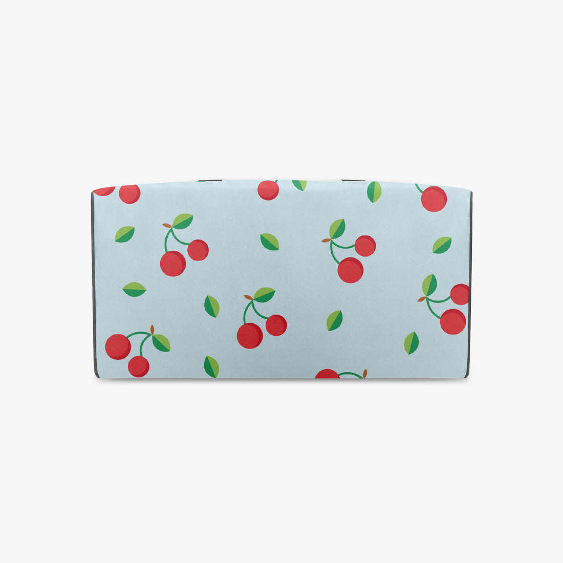 Red Cherry Print Duffle Bag Blue Canvas