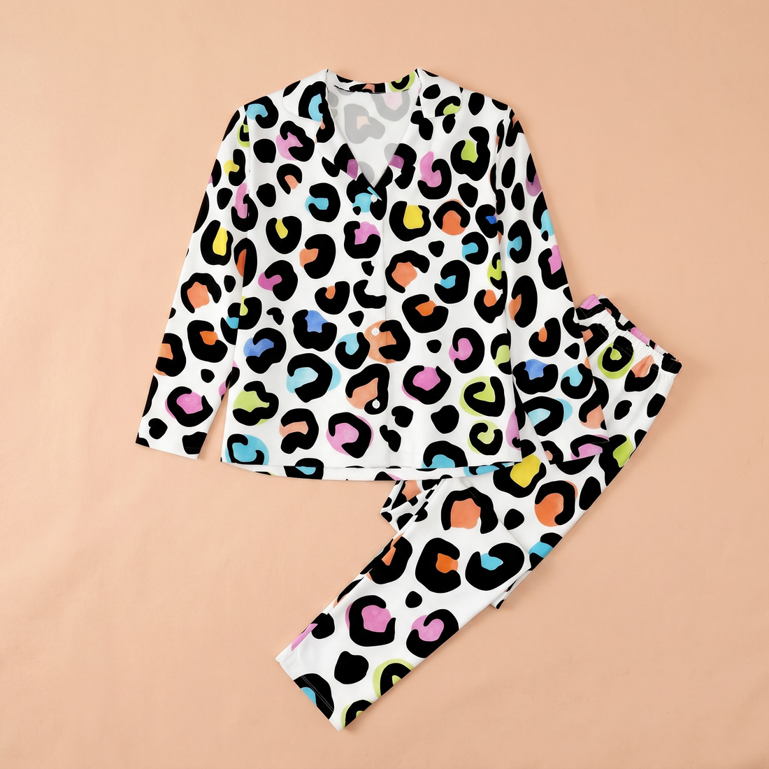 Womens Leopard Print Pyjamas