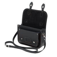 Leather Midi Satchel - Double Stitch - Graphite-4