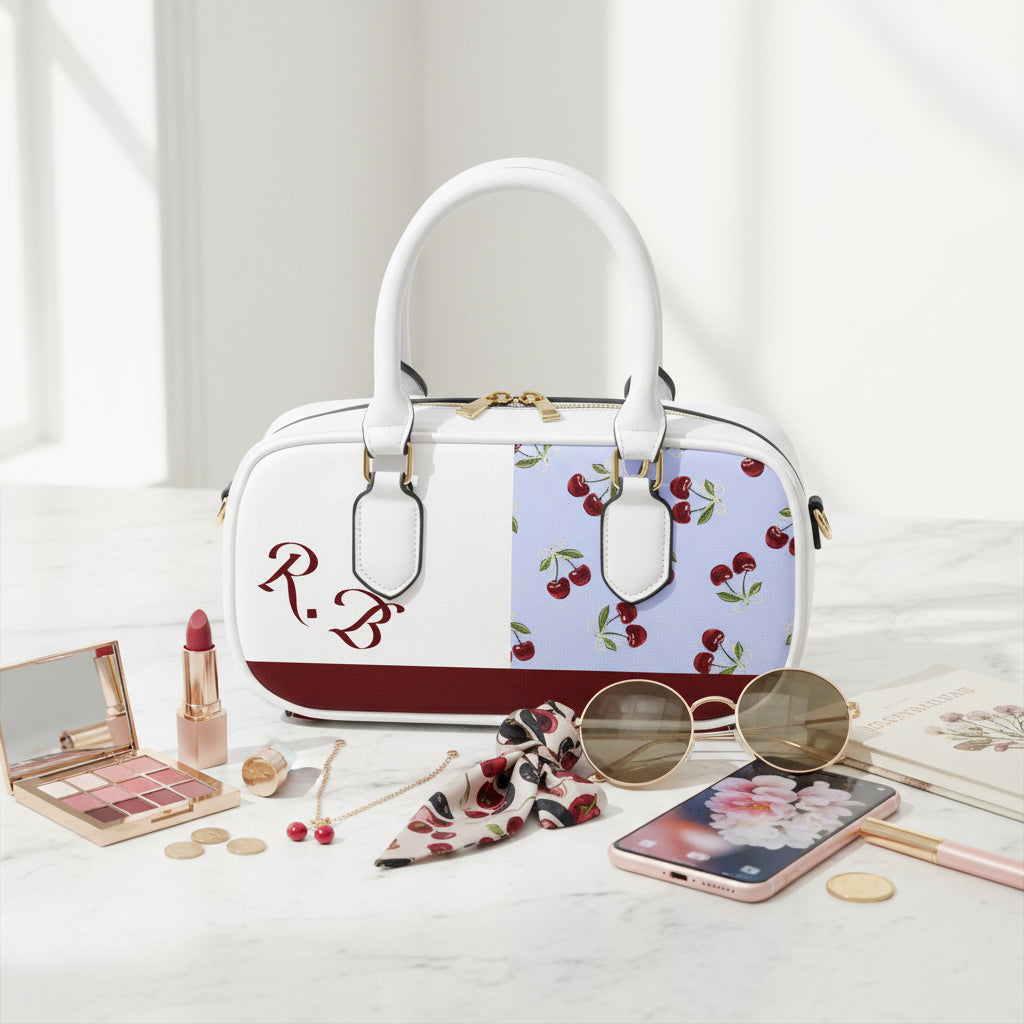 Retro Cross Body Bag | Personalized Blue & White Checkerboard Purse