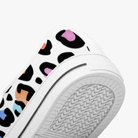 Leopard Print Trainers Womens White Multi Color Canvas Low Top Shoes