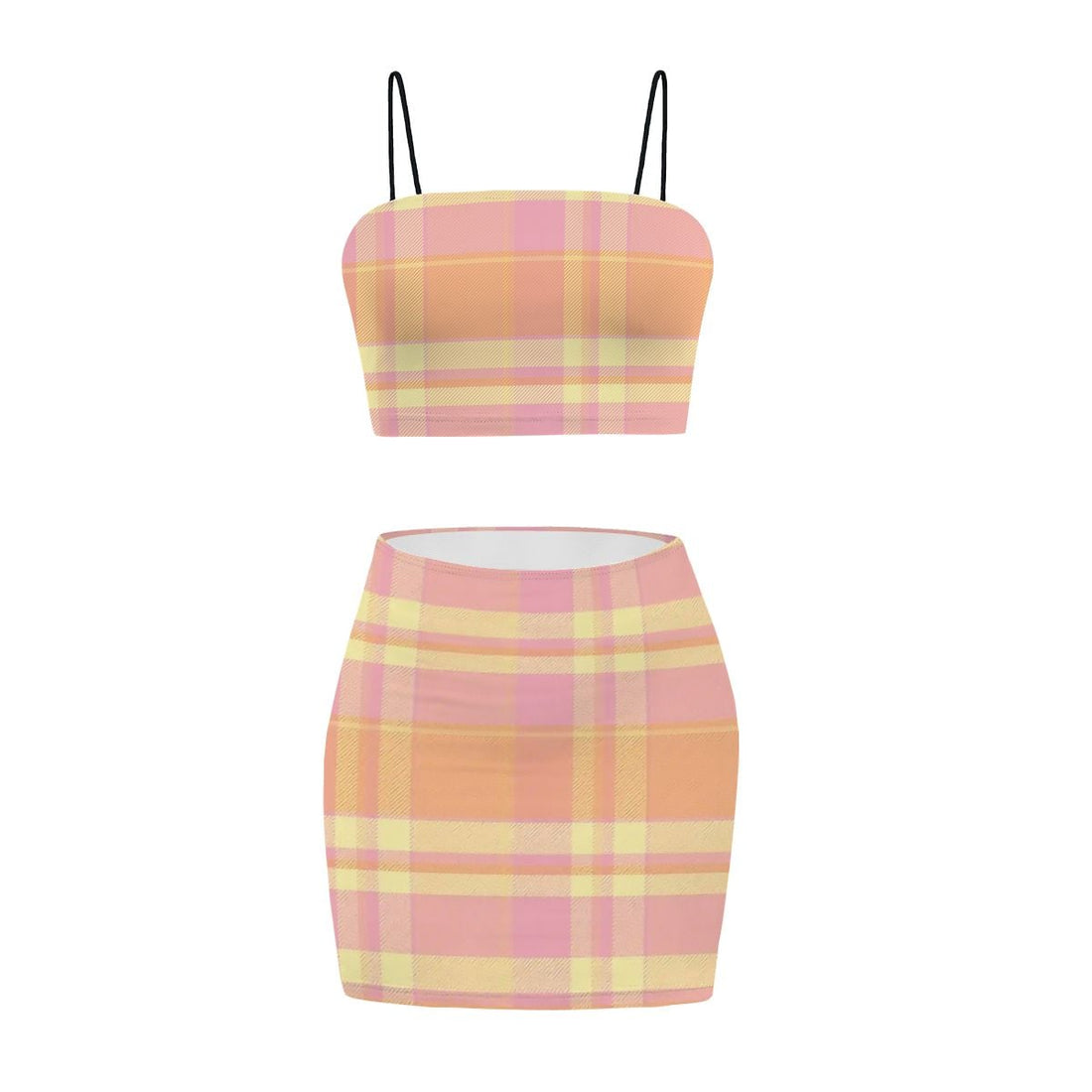 Peach and Lemon Gingham Co Ord Set - Women&
