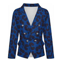 Blue Leopard Print Blazer