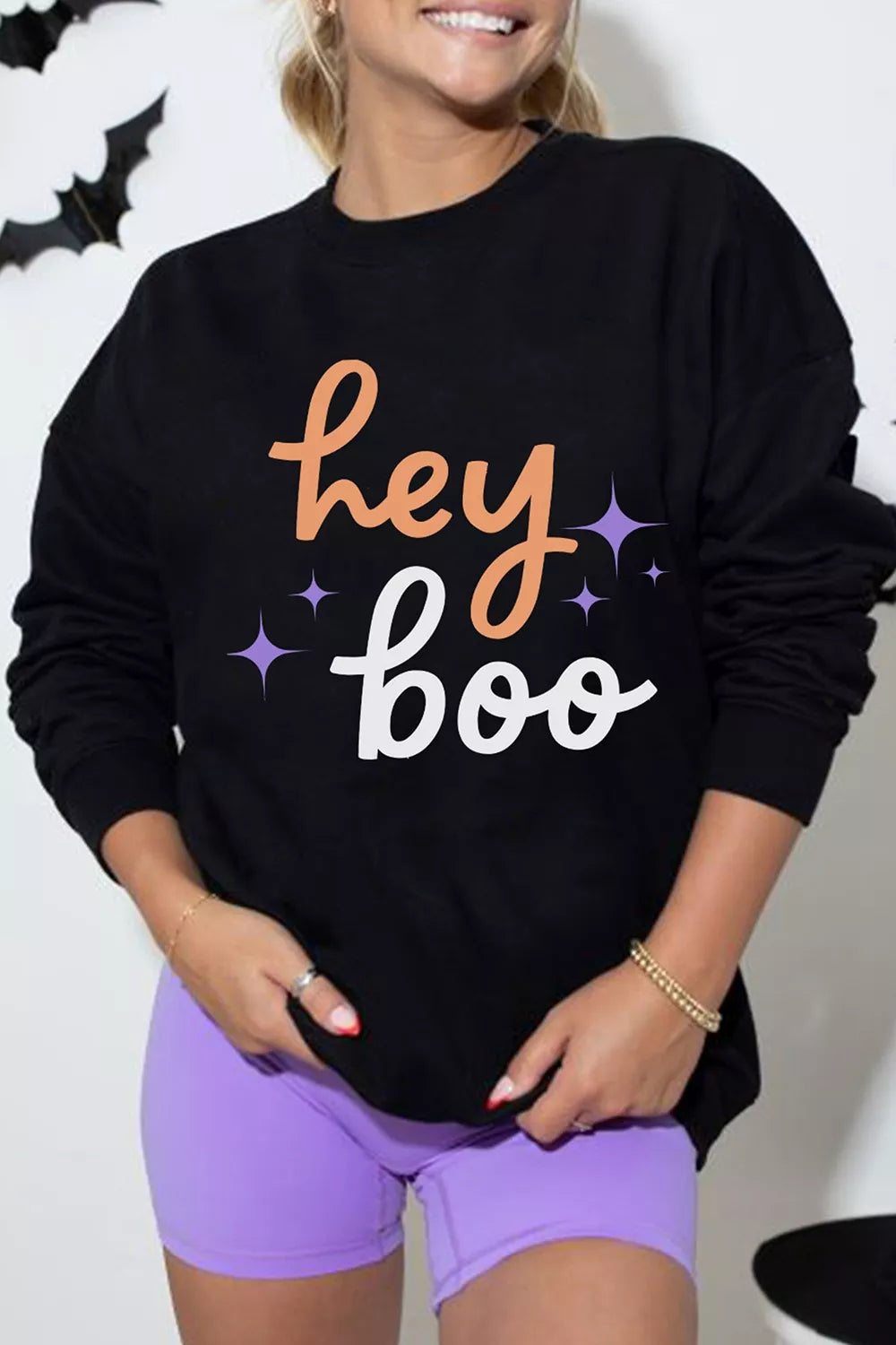 Black Halloween sweatshirt with &