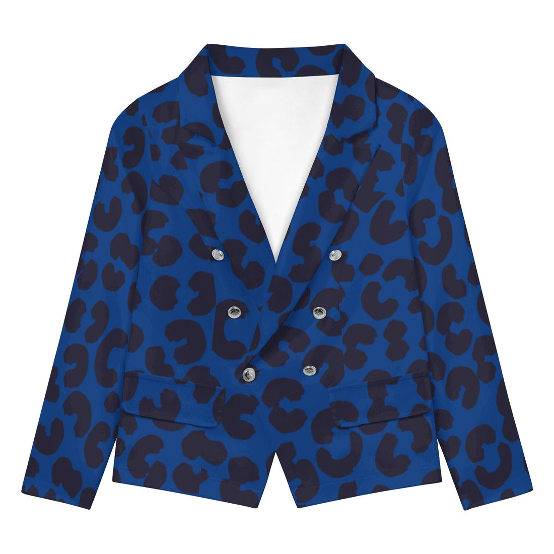 Blue Leopard Print Blazer