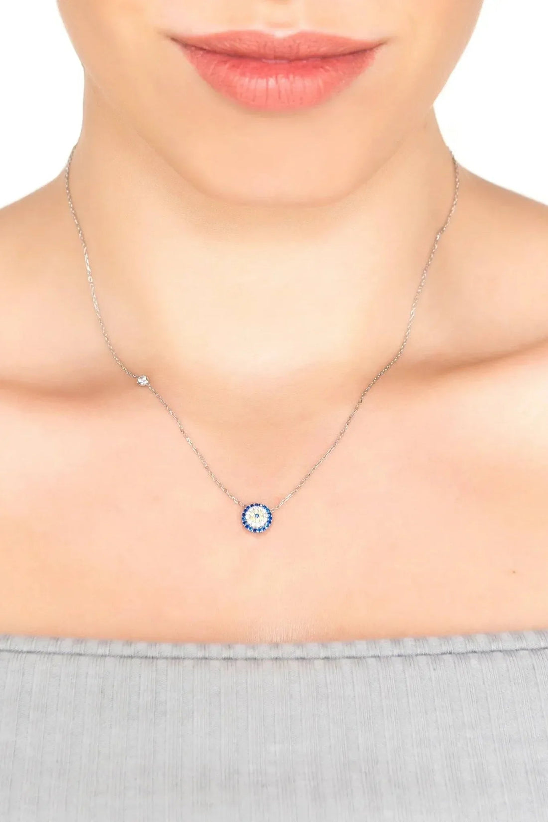 Evil Eye Necklace Silver-2