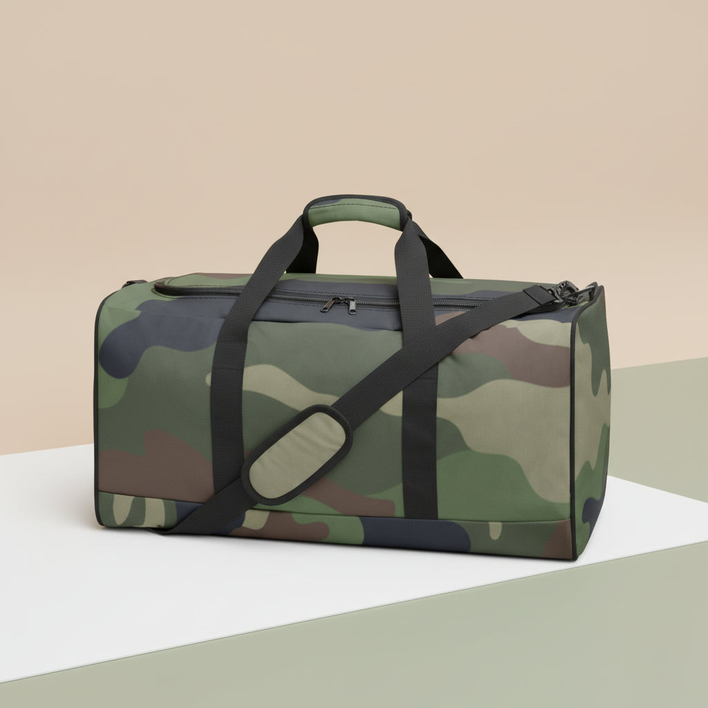 Camo Duffle Bag | Green Large Mens Travel & Gym Bag