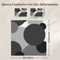 Abstract Geometric Black and Gray Bedding Set