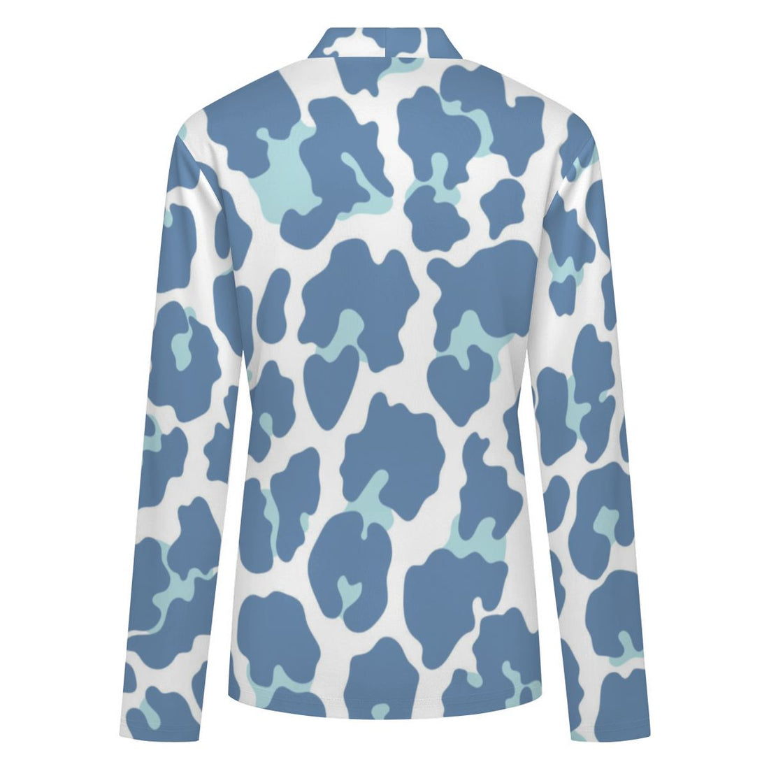 Pastel Blue Leopard Print Buttoned Cardigan